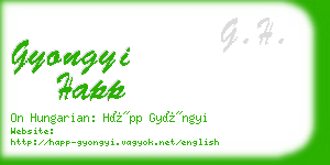 gyongyi happ business card